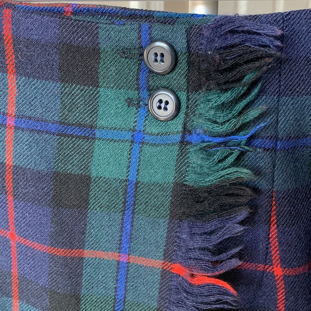 Rafaella 100% wool plaid wrap skirt size 14 - Picture 2 of 3